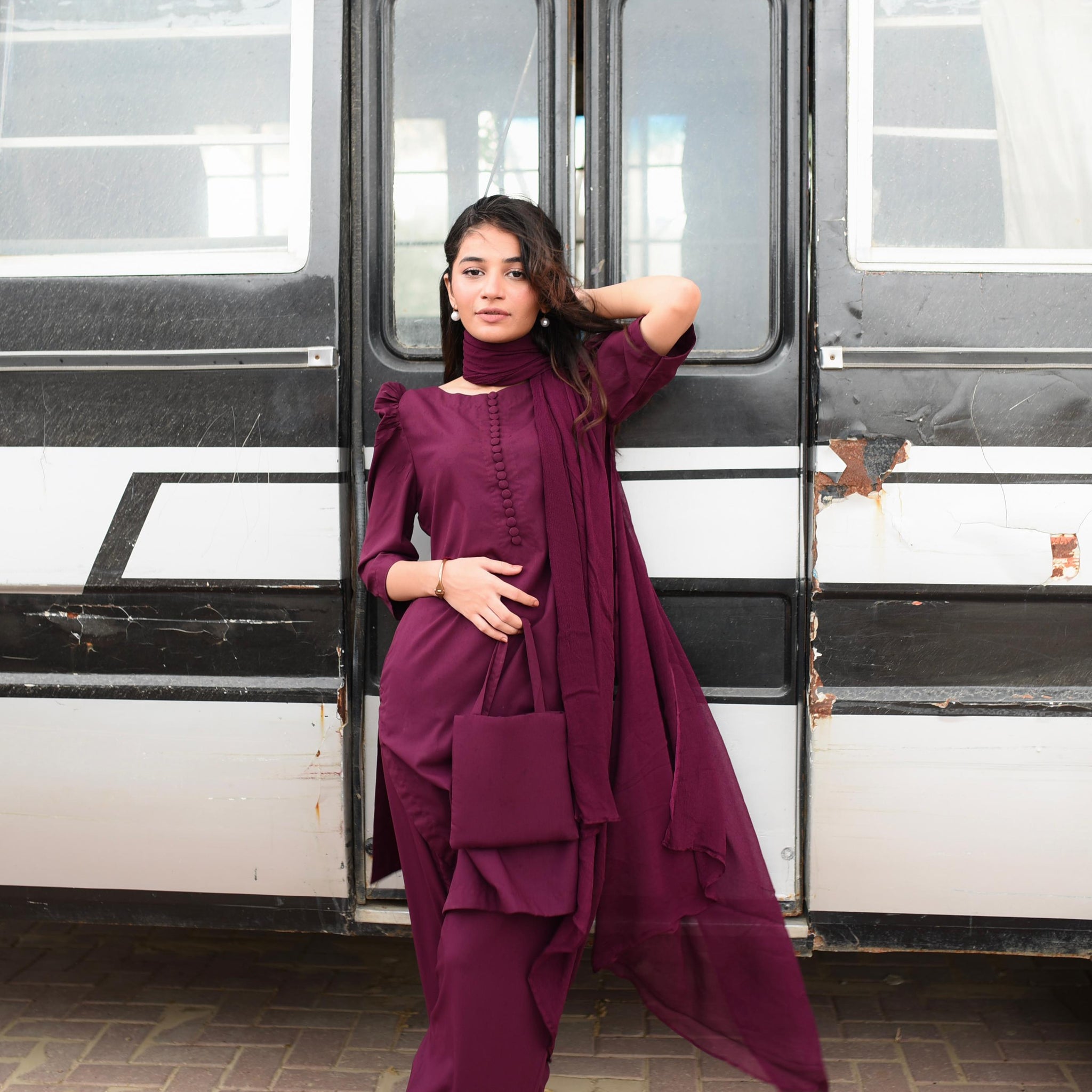 Burgundy Shalwar kameez